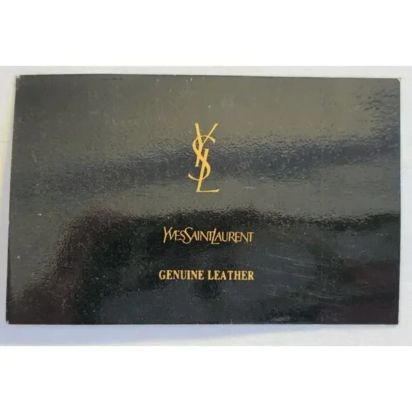 Vintage Yves Saint Laurent YSL Leather Trifold Wallet Tan w Tag